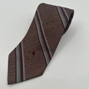 Christian Dior Striped Grain Spellout Silk Blend Men's Neck Tie